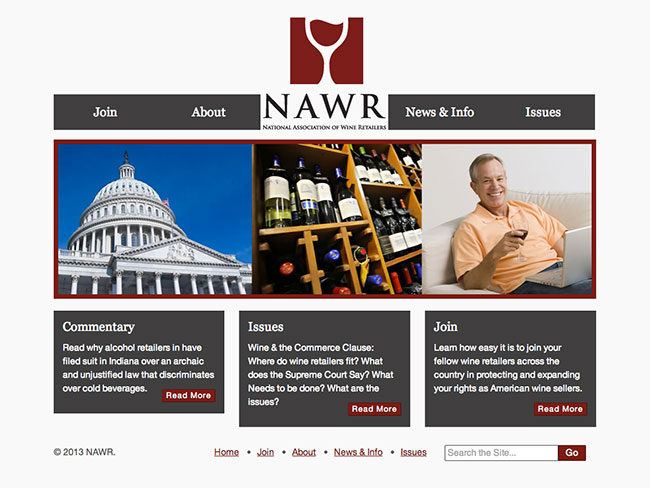 Screenshot of NAWR home page